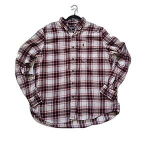 Chaps Mens Classic Fit Long Sleeve Performance Flannel Shirt XXL Red Plaid